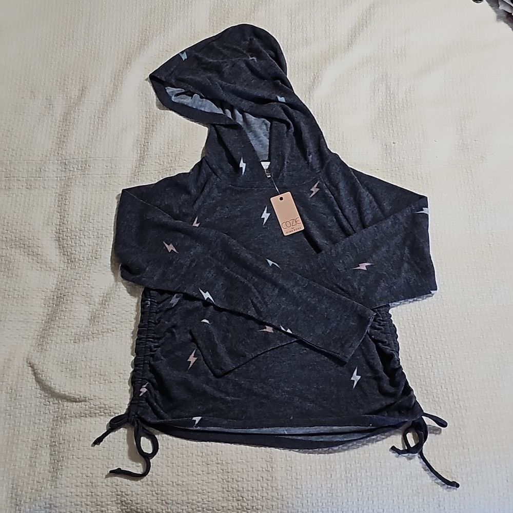 NWT Cozie by PinkRose Girls Fashion Hoodie, Grey, Size L